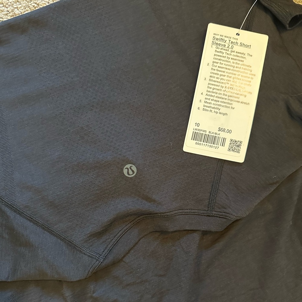 Bnwt Swiftly Tech Short Sleeve Black Size 10 - image 2